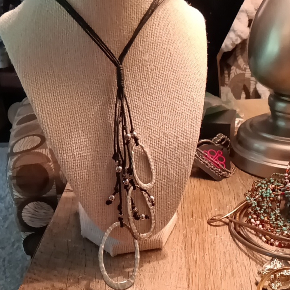 Paparazzi Black and Silver Statement Necklace